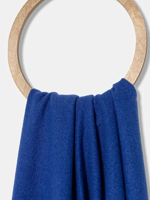 Answear.LAB szalik z wełną damski kolor granatowy gładki - zdjęcie produktu nr 2