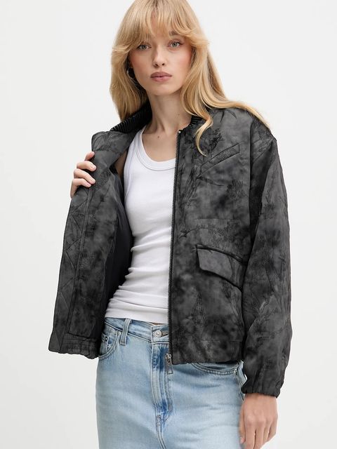 Desigual kurtka bomber FANTASY kolor czarny przejściowa oversize 25WWEW26