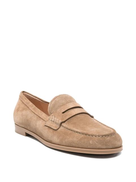 Gianvito Rossi Georgie penny suede loafers - Neutrals - zdjęcie produktu nr 2