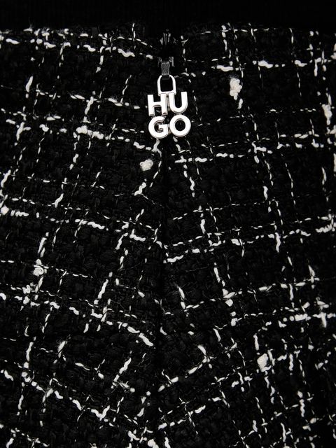 HUGO spódnica z wełną kolor czarny mini rozkloszowana 50550948