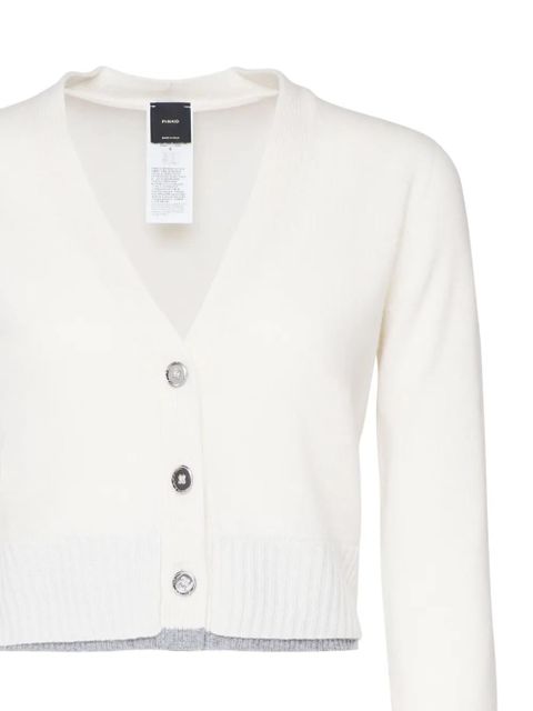 PINKO logo-patch cardigan - White