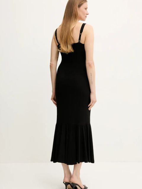 Guess sukienka FLEUR kolor czarny midi dopasowana W5GK20 WH4S2