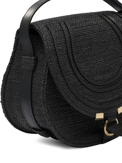 Chloé Marcie woven-detail flap shoulder bag - Black