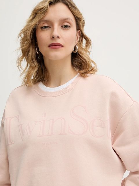 Twinset bluza bawełniana damska kolor czarny z nadrukiem 252TT2330