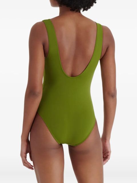 ERES Icône V-neck press-stud swimsuit - Green