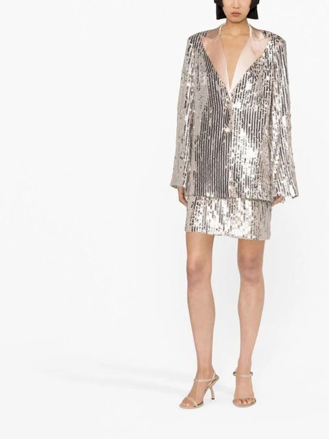 ROTATE BIRGER CHRISTENSEN sequin-embellished single-breasted blazer - Silver - zdjęcie produktu nr 2