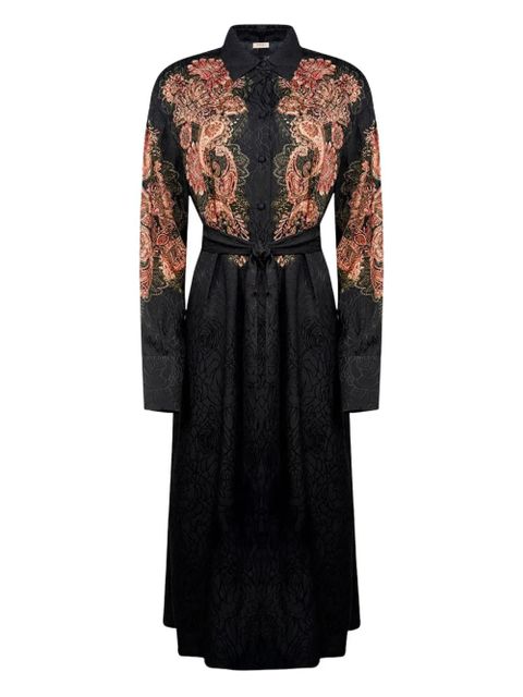 TWINSET paisley tie-waist midi dress - Black - zdjęcie produktu nr 1