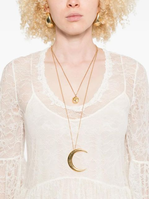 Chloé lace bell-sleeve mini dress - Neutrals