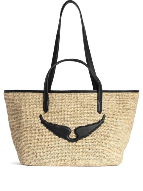 Zadig&Voltaire large Wings basket beach bag - Neutrals - zdjęcie produktu nr 1