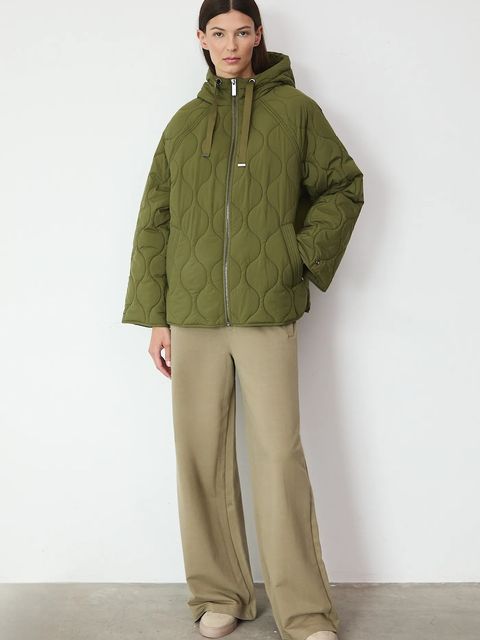 Medicine kurtka damska kolor zielony przejściowa oversize - zdjęcie produktu nr 2