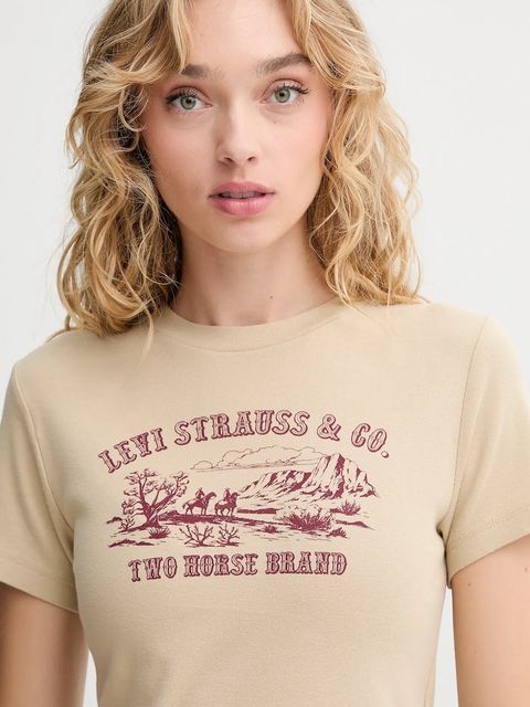 Levi's t-shirt bawełniany damski kolor beżowy A8798