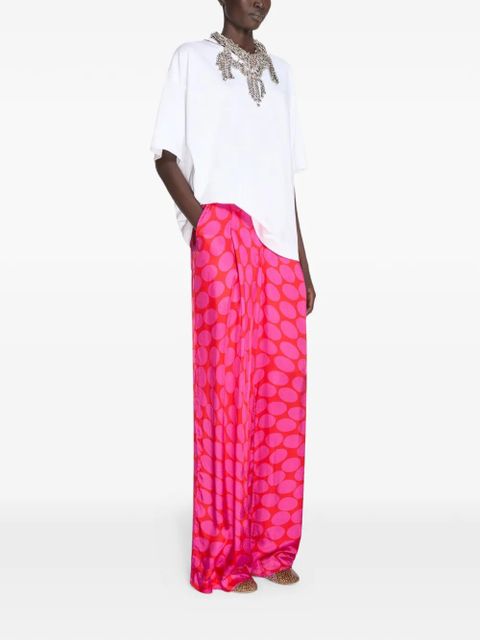 DRIES VAN NOTEN pleated printed trousers - Pink