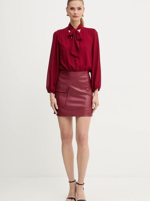 Liu Jo sukienka kolor bordowy mini rozkloszowana MF5072 E0624