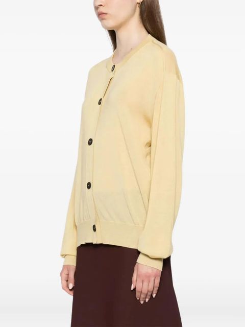 Jil Sander crew-neck button-up cardigan - Yellow