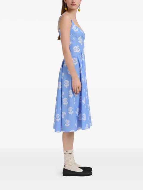 Marni floral print slip dress - SRB50 blue