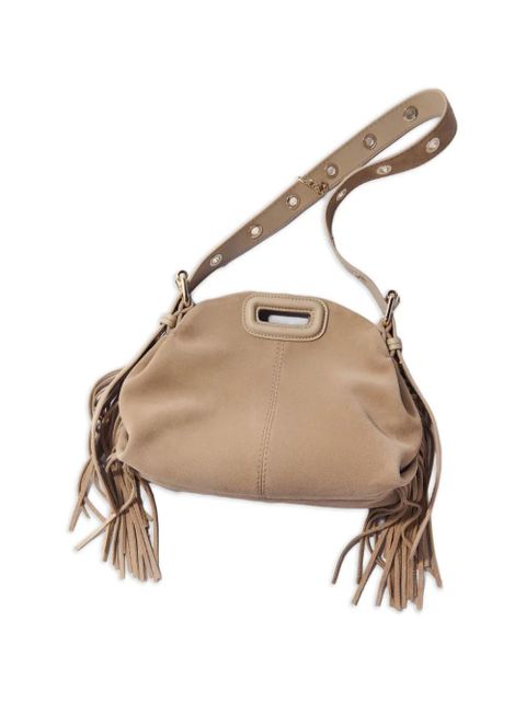 Maje mini Miss M fringe-top shoulder bag - Neutrals