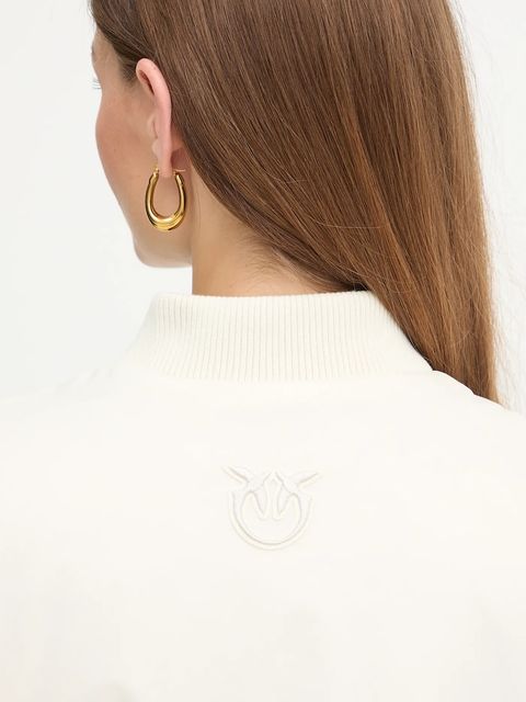 Pinko kurtka kolor beżowy przejściowa oversize 105340 A2OL