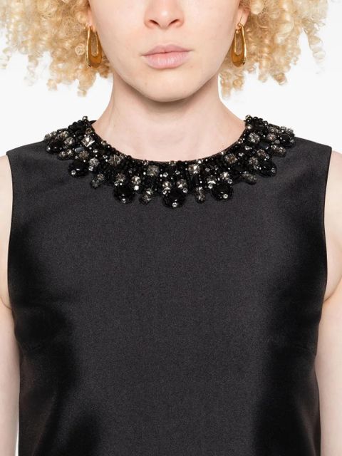 Self-Portrait embellished-pocket mini dress - Black