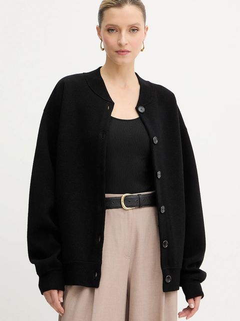 BOSS kardigan wełniany damski kolor czarny 50543544 - zdjęcie produktu nr 1