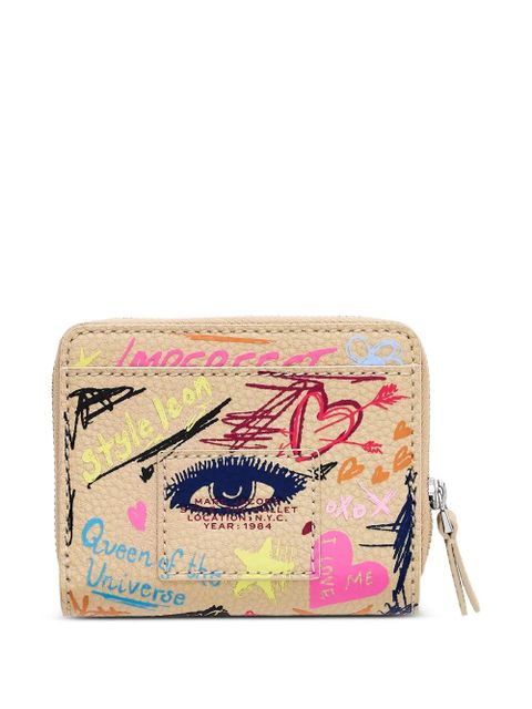 Marc Jacobs Scribble leather mini compact-wallet - Neutrals - zdjęcie produktu nr 2