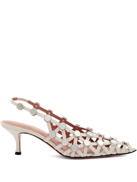 The Attico 50mm Grid slingback pumps - White - zdjęcie produktu nr 1