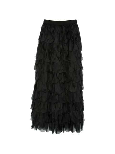 Max Mara Romana tiered ruffled maxi skirt - Black - zdjęcie produktu nr 1