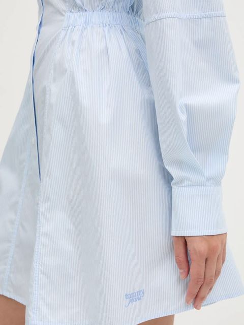 Tommy Jeans sukienka bawełniana kolor niebieski mini rozkloszowana DW0DW21744