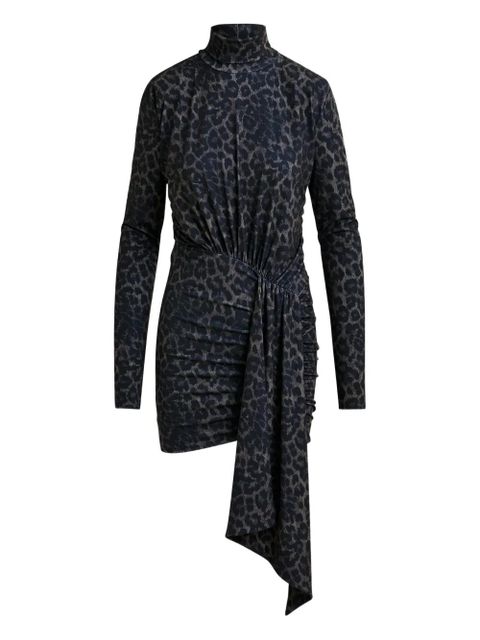 Essentiel Antwerp Imortel turtleneck leopard-print mini dress - Black - zdjęcie produktu nr 1