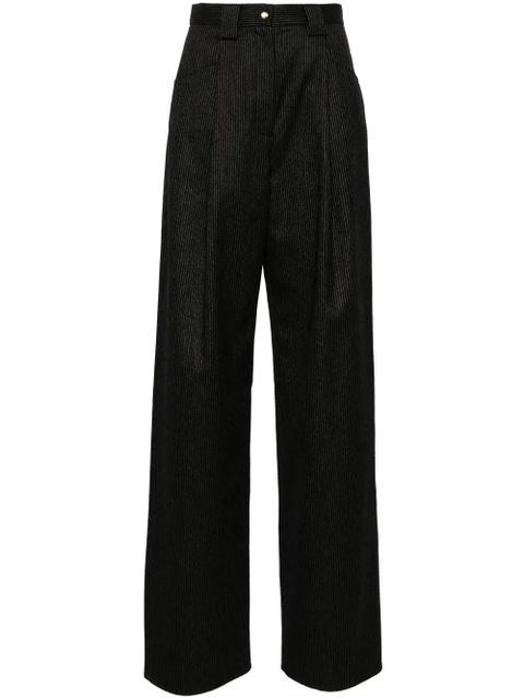 MANURÍ Nuri pinstriped straight-leg trousers - Black - zdjęcie produktu nr 1