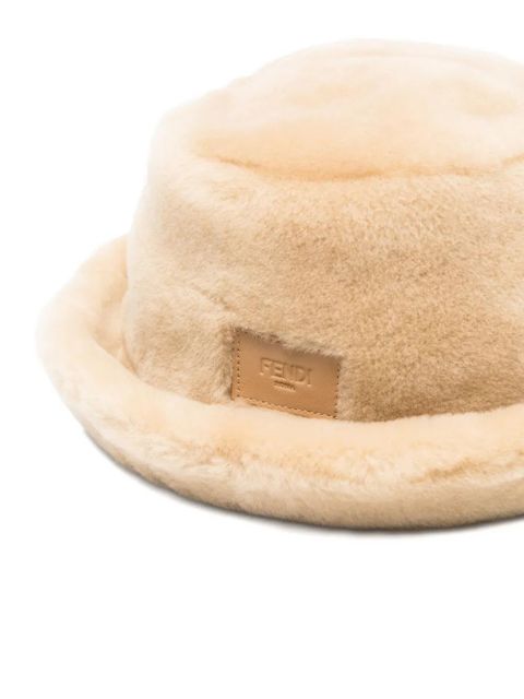 FENDI montone bucket hat - Neutrals