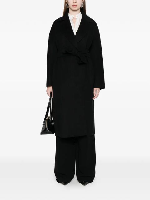 Max Mara wraparound belt virgin wool coat - Black - zdjęcie produktu nr 2