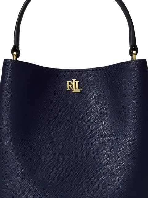 Lauren Ralph Lauren small Reese logo-detail top-handle leather tote bag - Blue
