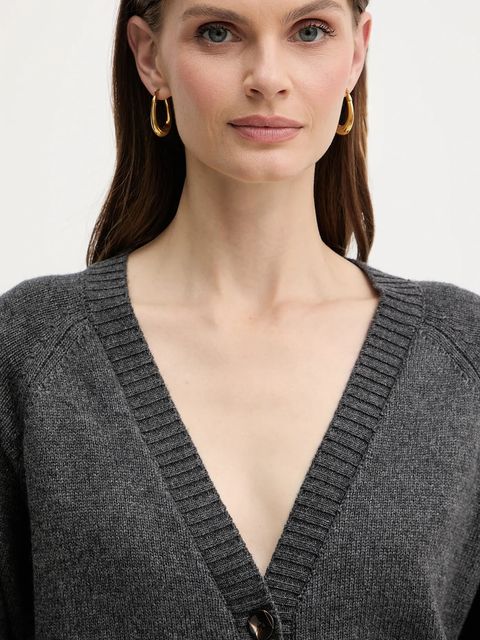 Silvian Heach kardigan z domieszką wełny MATHIS damski kolor szary GPA25234CD