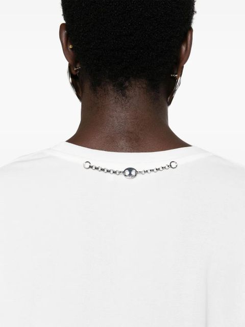 Rabanne paillette-embellished crepe T-shirt - White