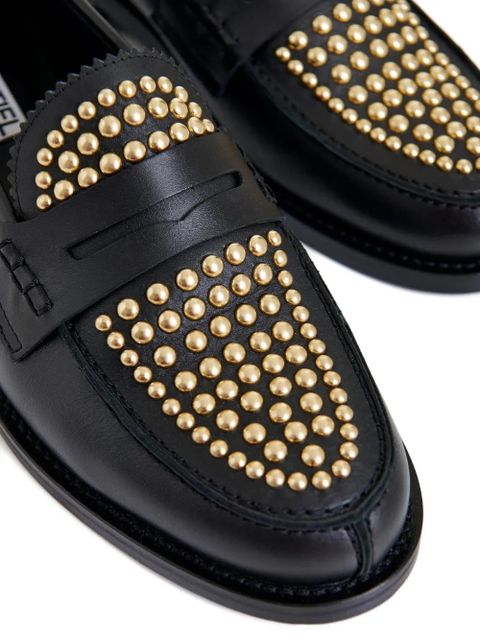 Essentiel Antwerp Istud stud-embellished loafers - Black-Gold - zdjęcie produktu nr 2