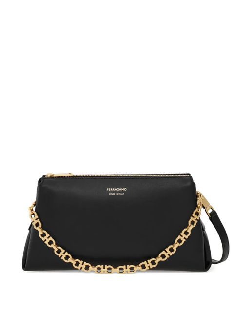 Ferragamo embossed logo chain strap mini bag - Black - zdjęcie produktu nr 1