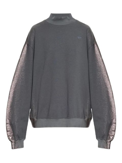 Diesel high-neck shimmering-sleeves sweater - Grey
