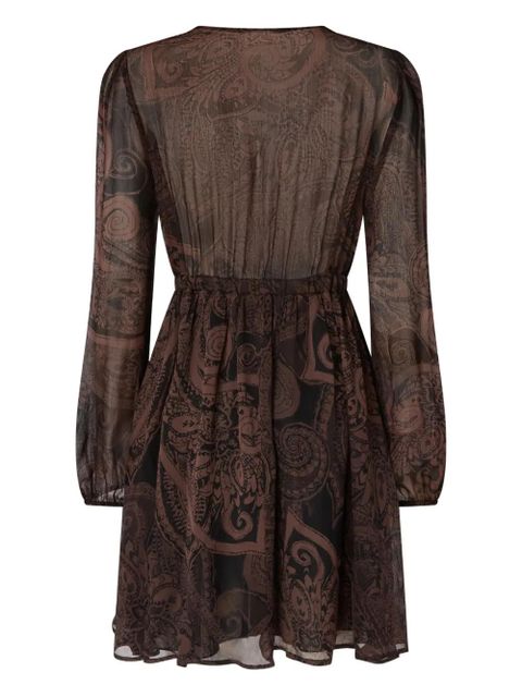 PINKO paisley-print tie-front midi dress - Black - zdjęcie produktu nr 2