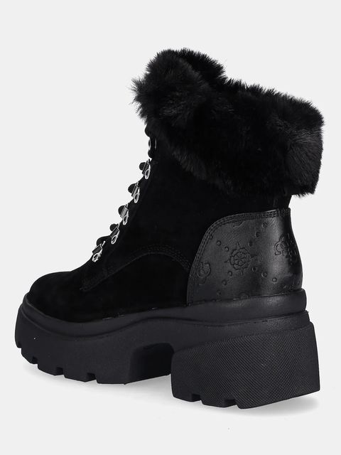 Guess botki YARELI kolor czarny na słupku ocieplone FLFYRL SUE10