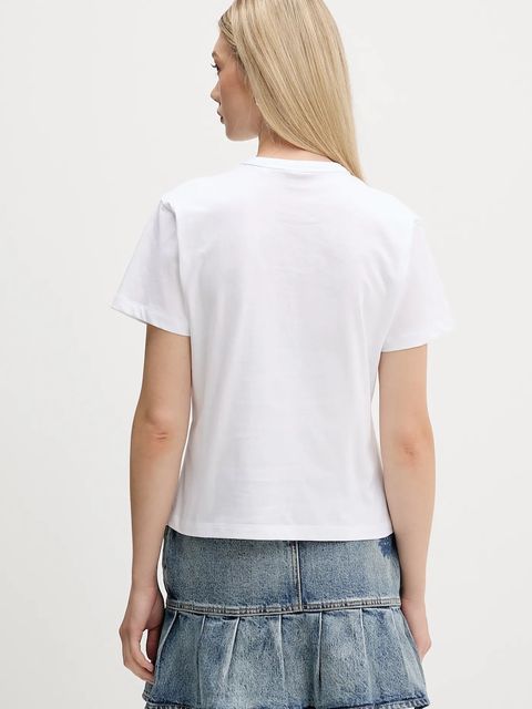 HUGO t-shirt bawełniany damski kolor biały 50550117