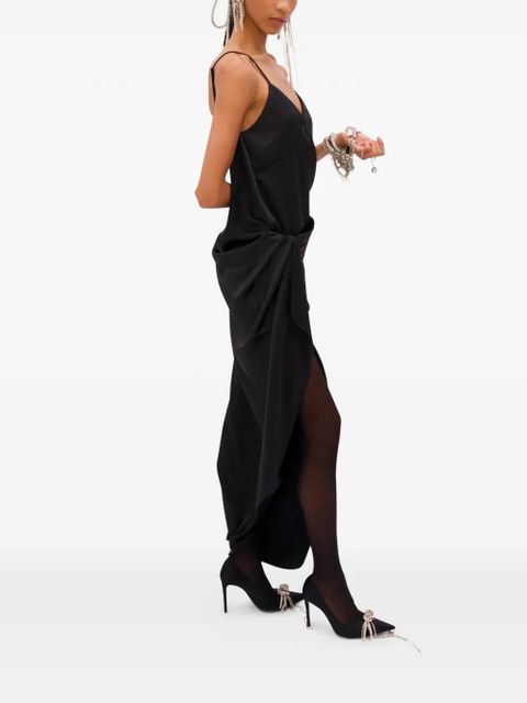 AREA Tuxedo V-neck midi dress - Black - zdjęcie produktu nr 2