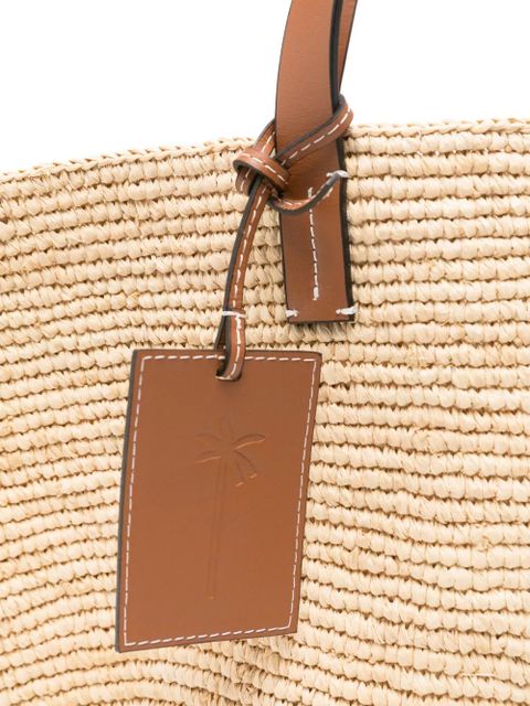 Manebi Basket raffia shoulder bag - Neutrals