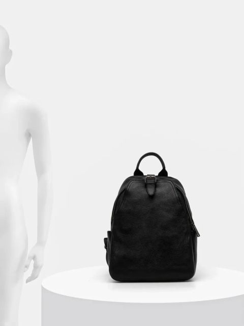 Answear.LAB plecak skórzany damski kolor czarny mały gładki