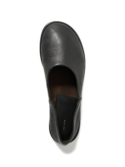 The Row leather round-toe loafers - Black