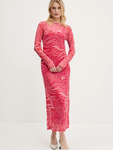 Never Fully Dressed sukienka kolor różowy maxi dopasowana NFDDR1912 - zdjęcie produktu nr 1