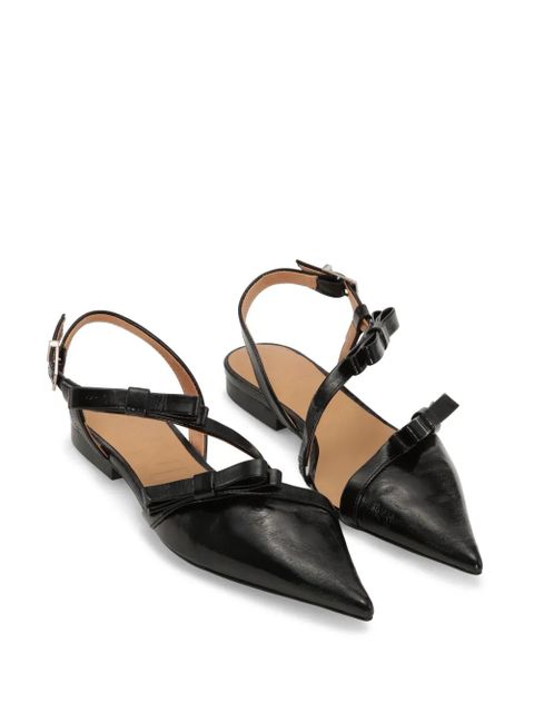 GANNI bow-detail slingback ballerina shoes - Black - zdjęcie produktu nr 2