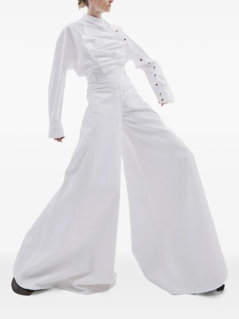 A.W.A.K.E. Mode logo-patch wide-leg jeans - White - zdjęcie produktu nr 2