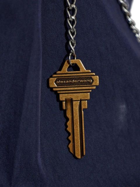 Alexander Wang pleated chain-detail trousers - Blue