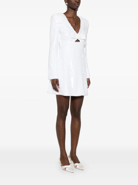 Self-Portrait sequin mini dress - White