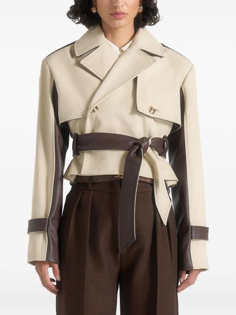 Manière De Voir Lelia lapel belted jacket - Neutrals